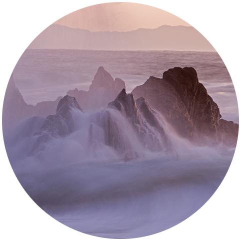 A photo of the surf on rocks