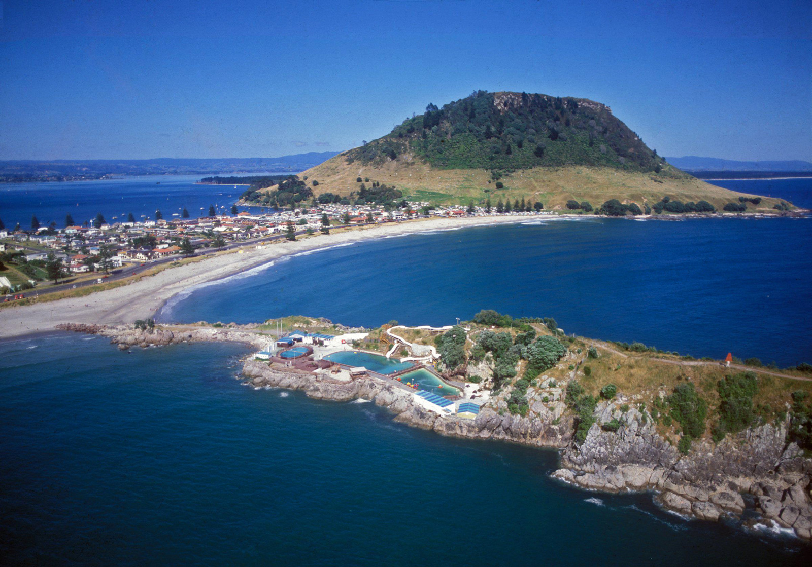 Aerial photo of Mount Maunganui and surrounding area