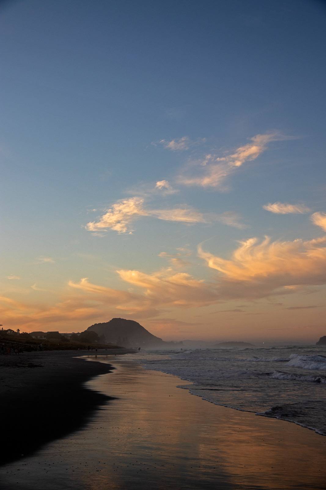 A landscape image of Mt Maunganui from the beach